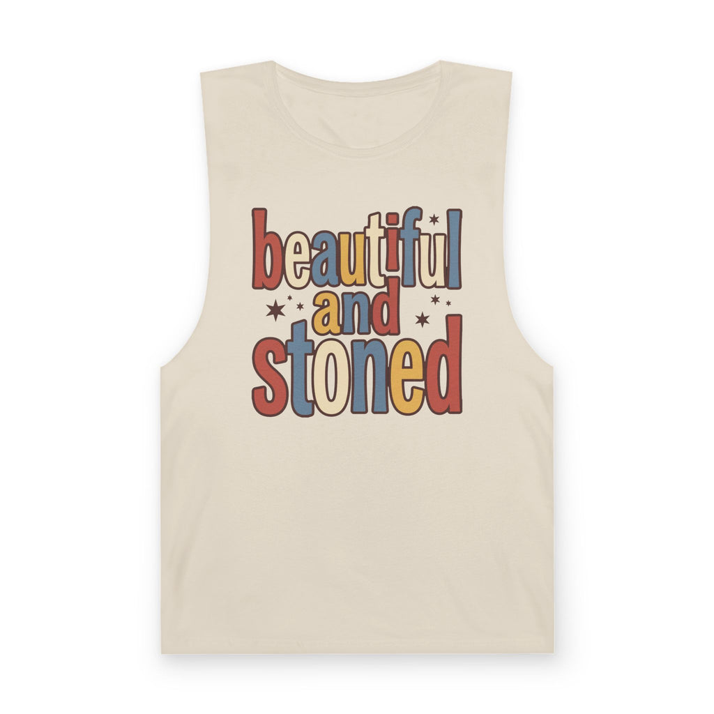 Beautiful and Stoned Tank Top — Retro Graphic Muscle Tank