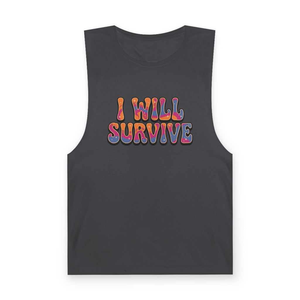 I Will Survive Graphic Tank — Retro Psychedelic Motivational Tank Top