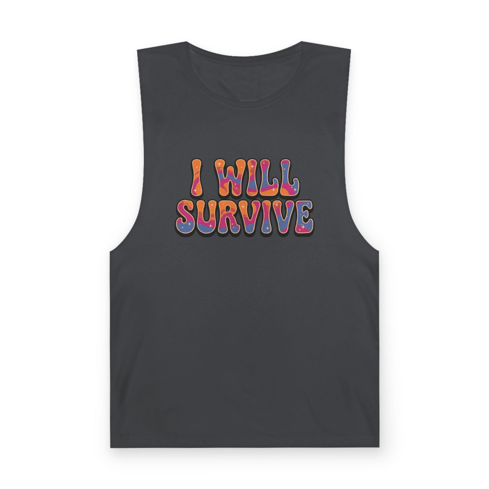 I Will Survive Graphic Tank — Retro Psychedelic Motivational Tank Top