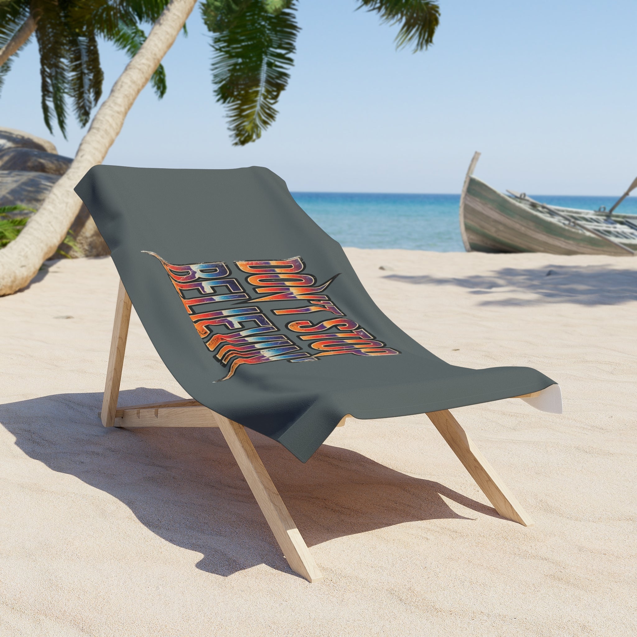 Don't Stop Believin' Graphic Beach Towel