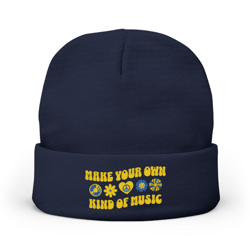 Make Your Own Kind of Music Embroidered Knit Beanie