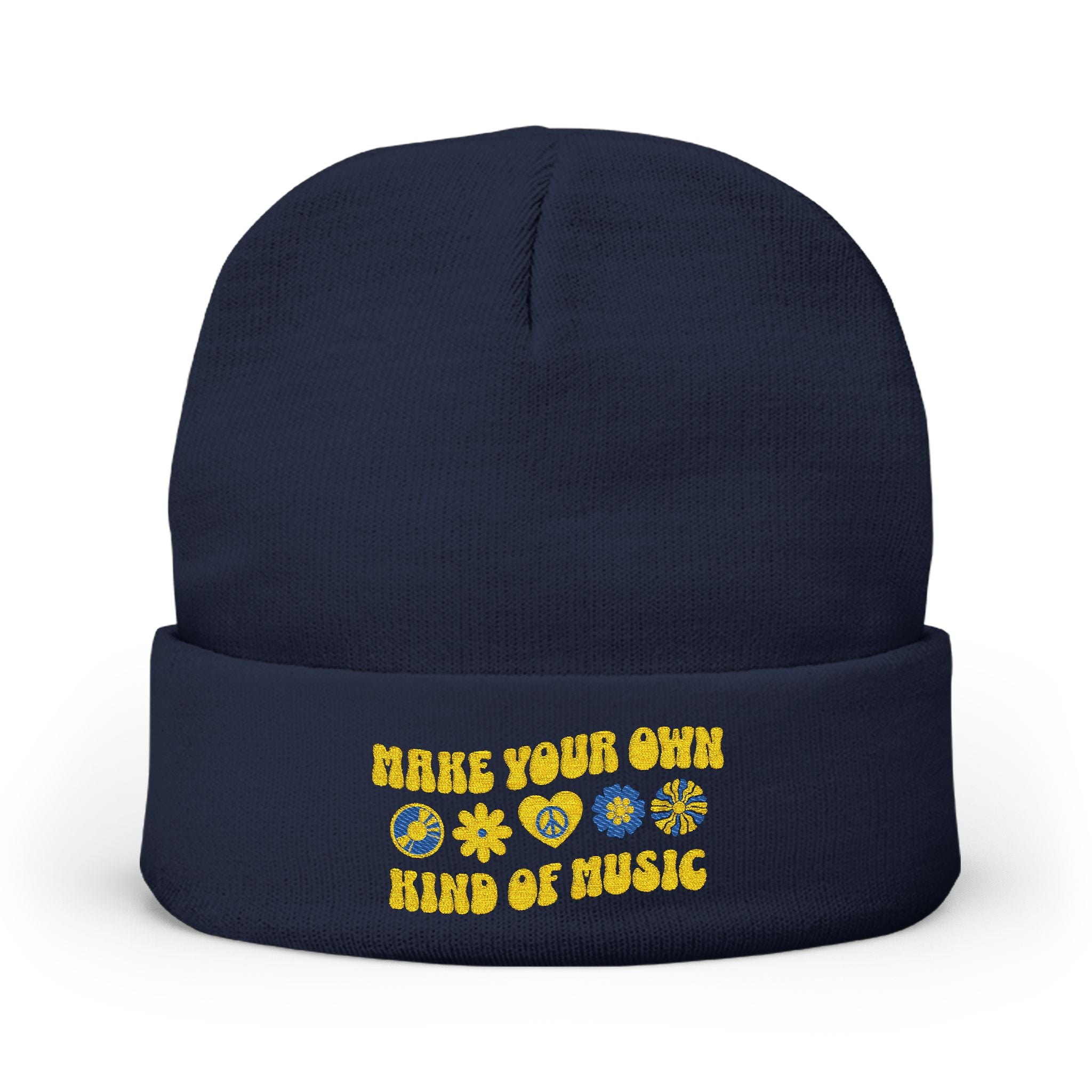 Make Your Own Kind of Music Embroidered Knit Beanie