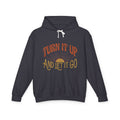 Turn It Up And Let It Go Hoodie — Retro Sunrise Graphic Hooded Sweatshirt