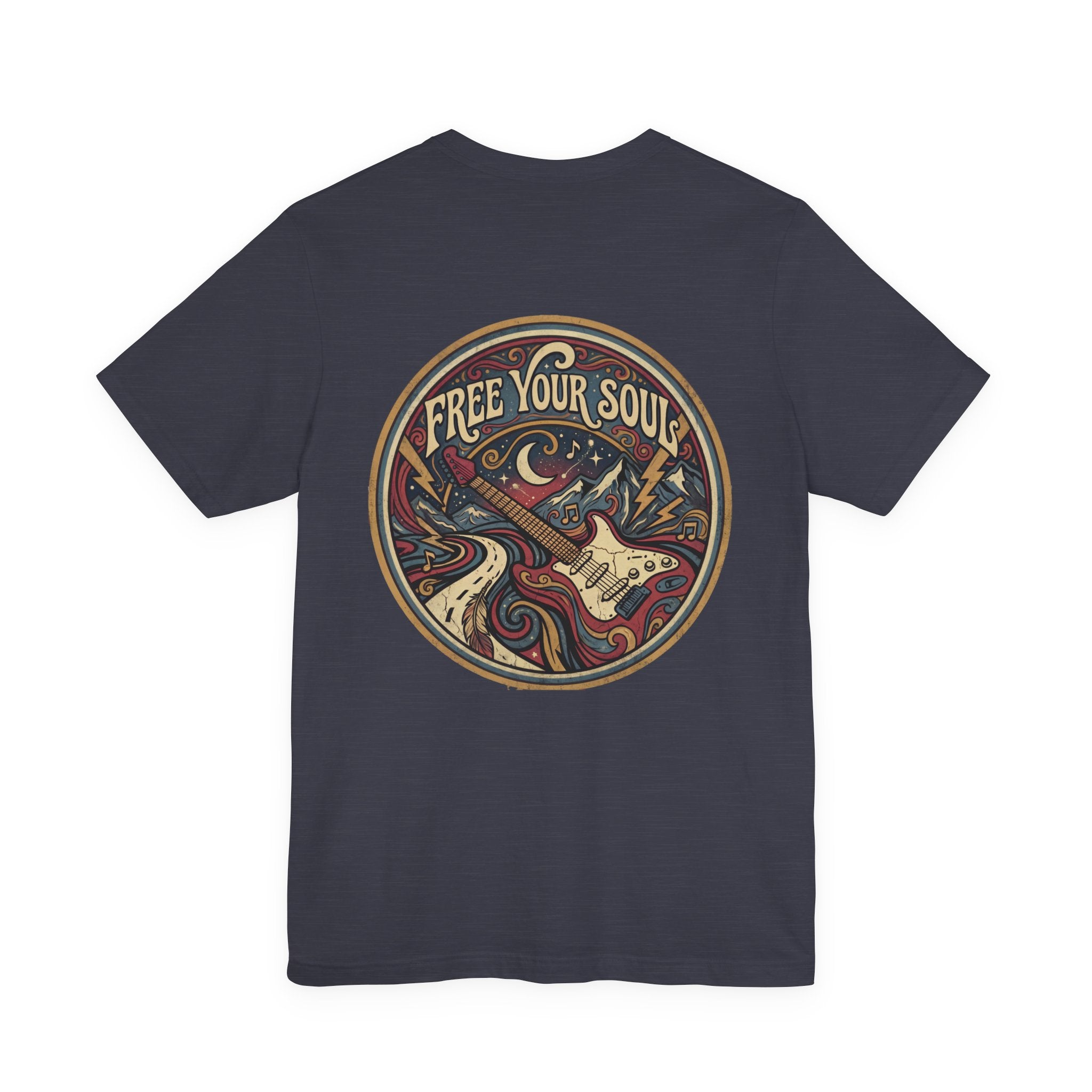 Free Your Soul Guitar Tee — Retro Psychedelic Music T‑Shirt