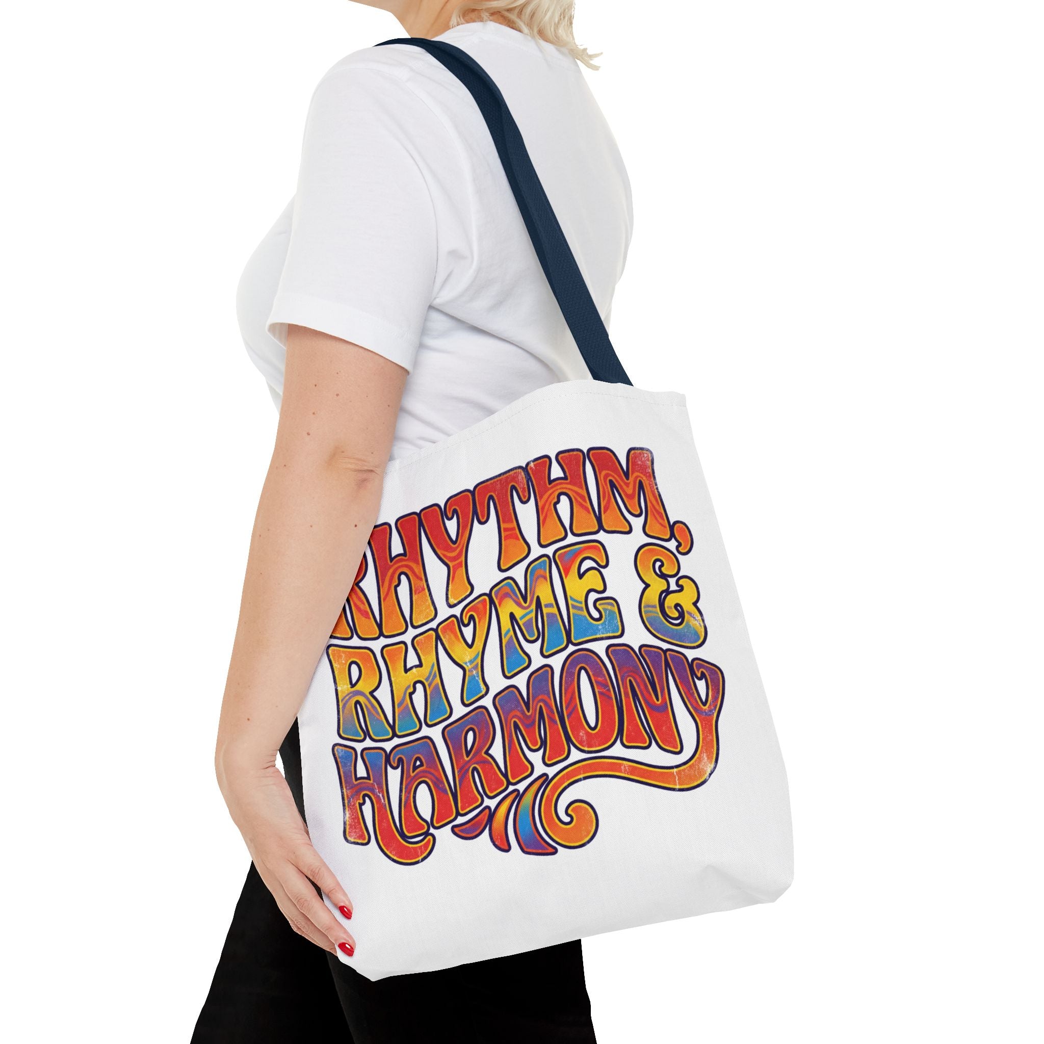 Rhythm, Rhyme & Harmony Retro Graphic Tote