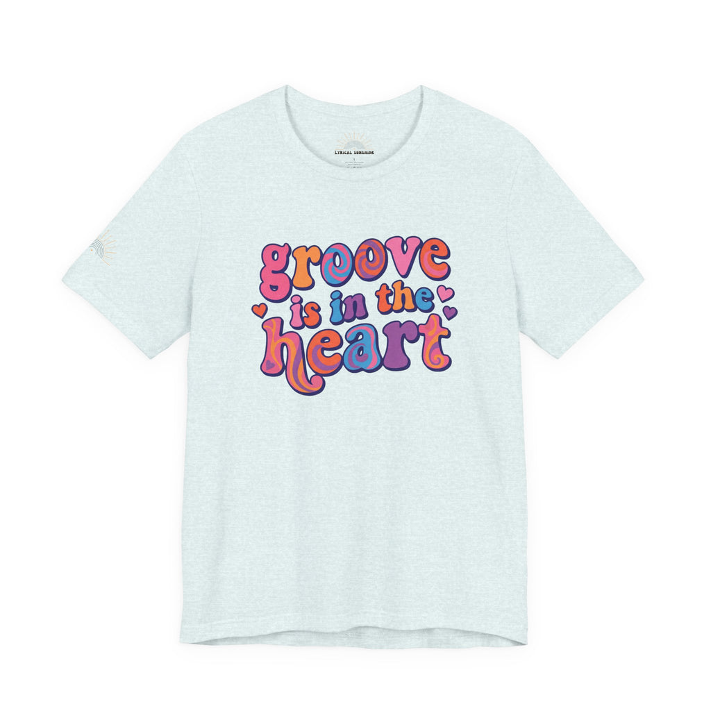 Groove Is in the Heart T‑Shirt — Retro 70s Psychedelic Heart Graphic Tee