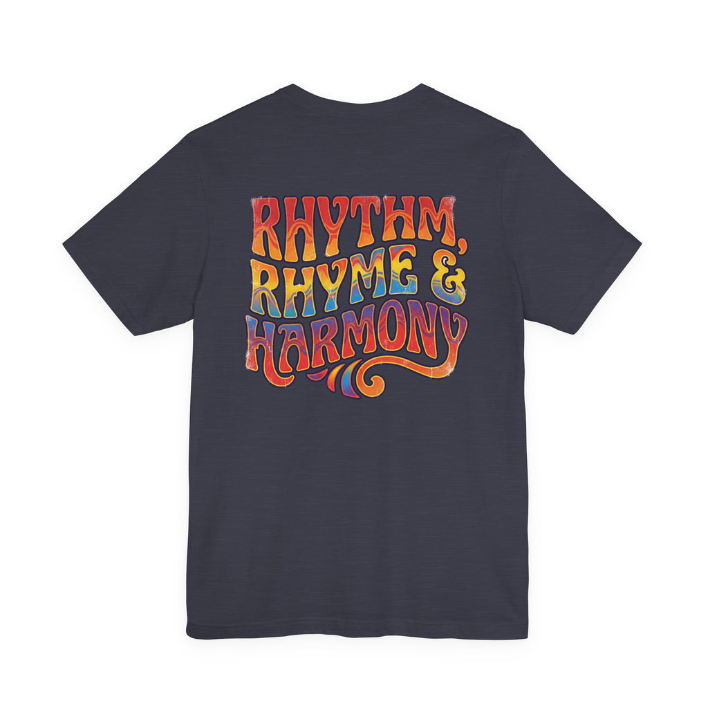 Rhythm Rhyme & Harmony Retro Graphic T‑Shirt 🎁 Most Gifted