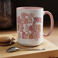 Thank You for Being a Friend Accent Coffee Mug — Pink Retro Friendship Gift (11/15oz)