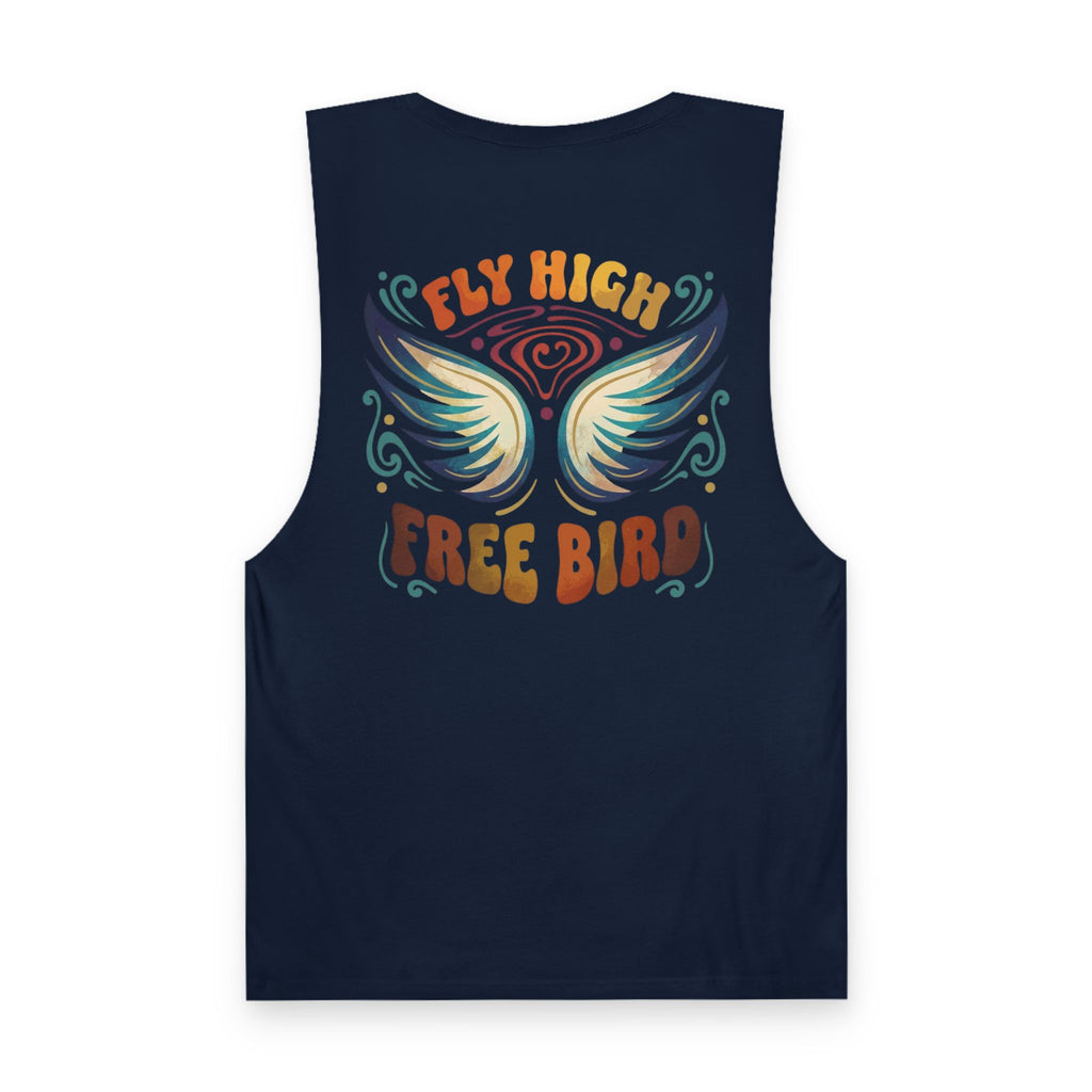 Free Bird Tank Top — 'Fly High Free Bird' Graphic Muscle Tee