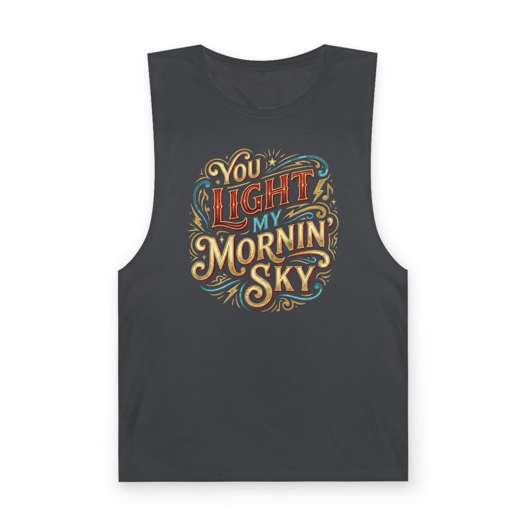 You Light My Mornin' Sky Tank Top — Vintage Hand-Lettered Love Graphic