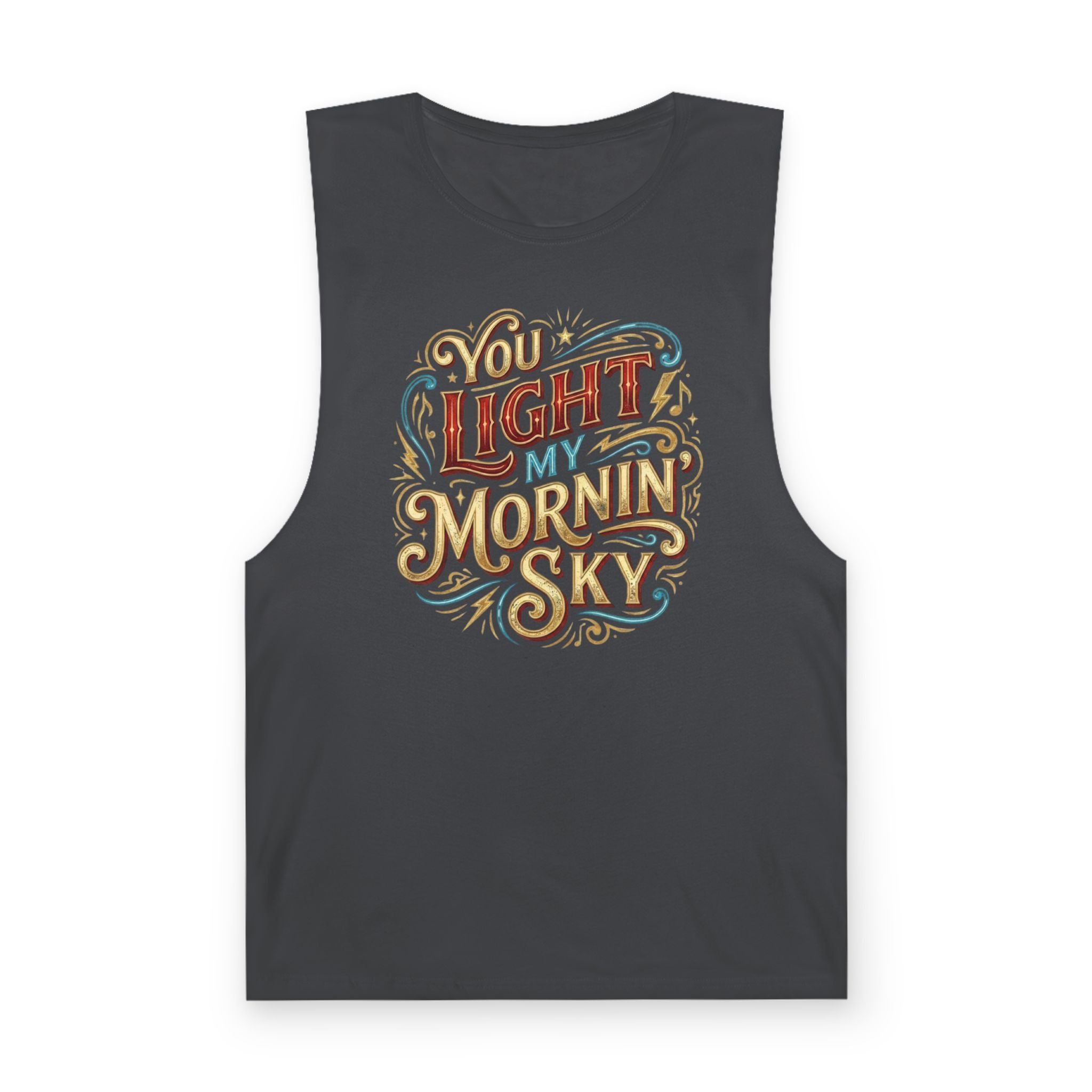 You Light My Mornin' Sky Tank Top — Vintage Hand-Lettered Love Graphic