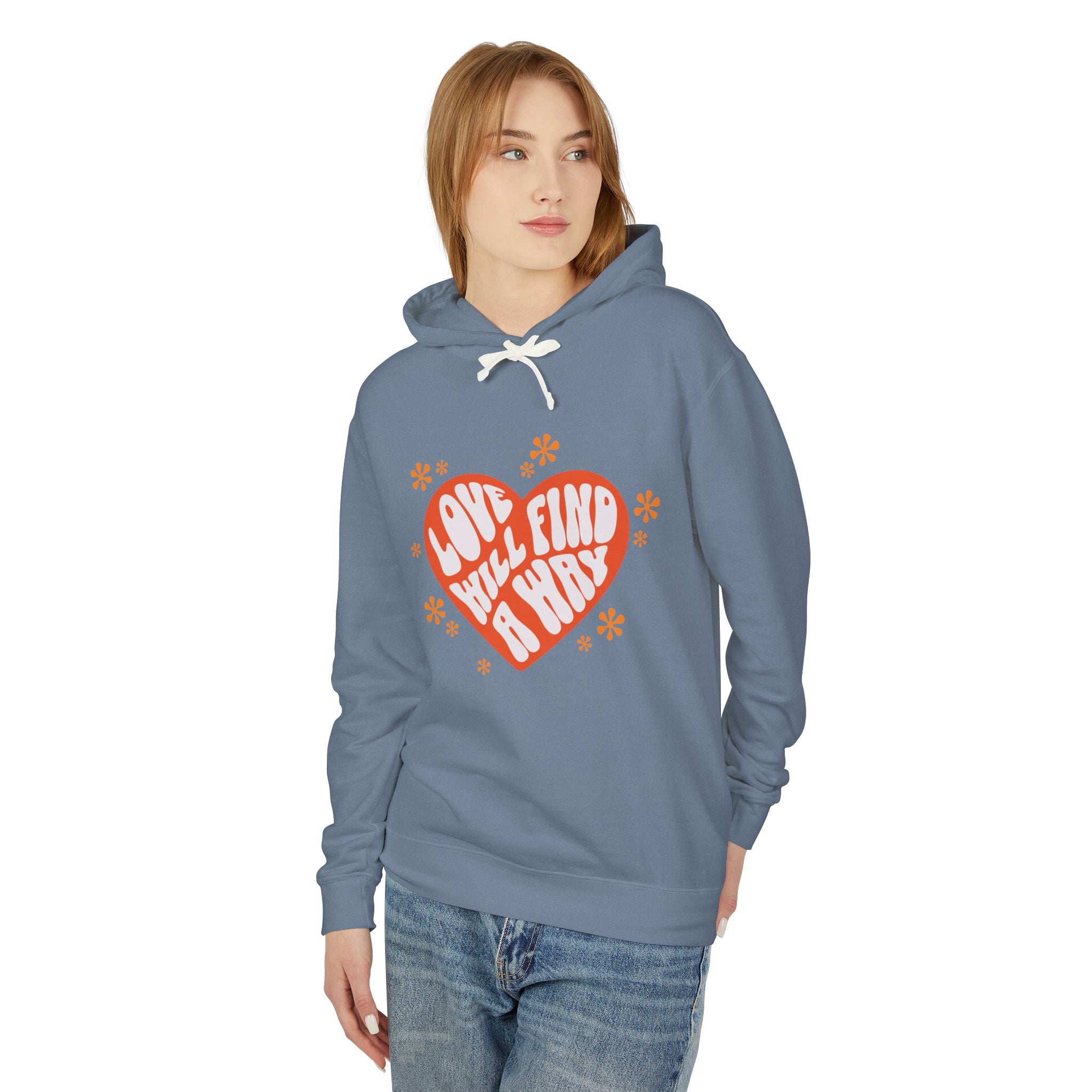 Love Will Find a Way Retro Lightweight Hooded Sweatshirt