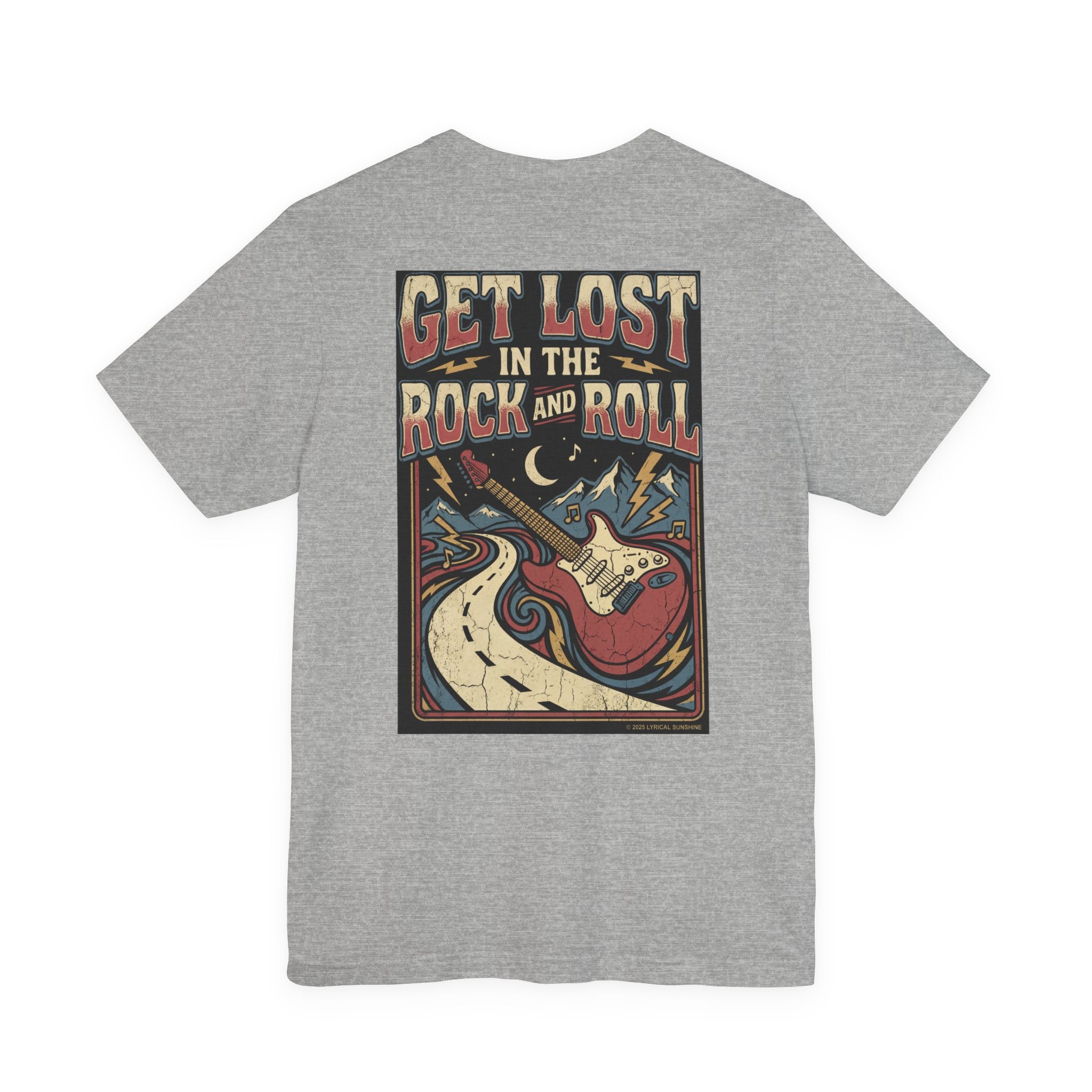 Get Lost in the Rock & Roll Tee — Retro Guitar Graphic T-Shirt