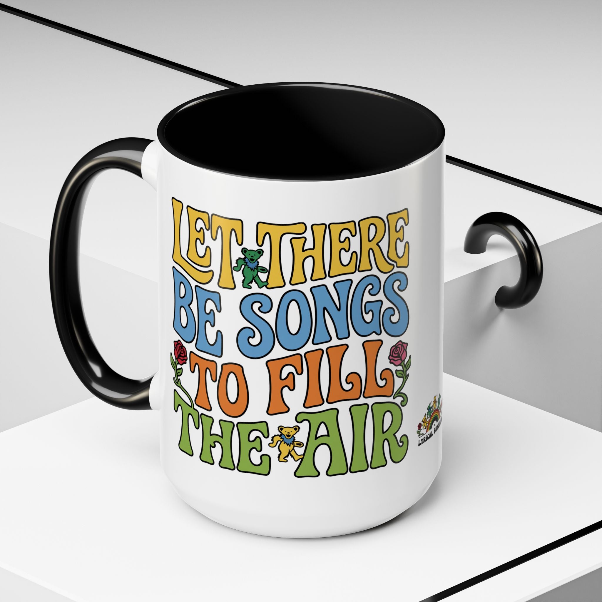Coffee Mug — "Let There Be Songs to Fill the Air" Retro Floral Accent Mug