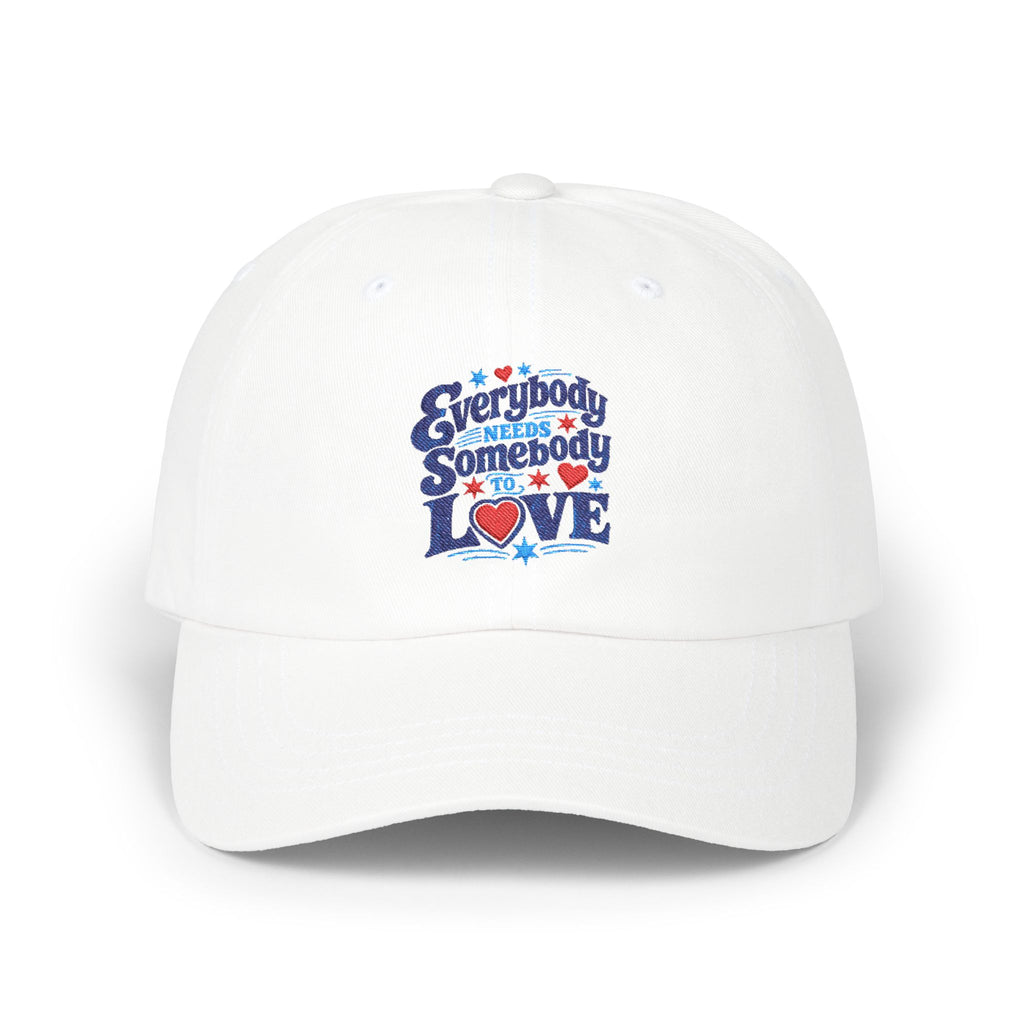 Everybody Somebody Love Dad Cap – Retro Heart Typography Baseball Hat