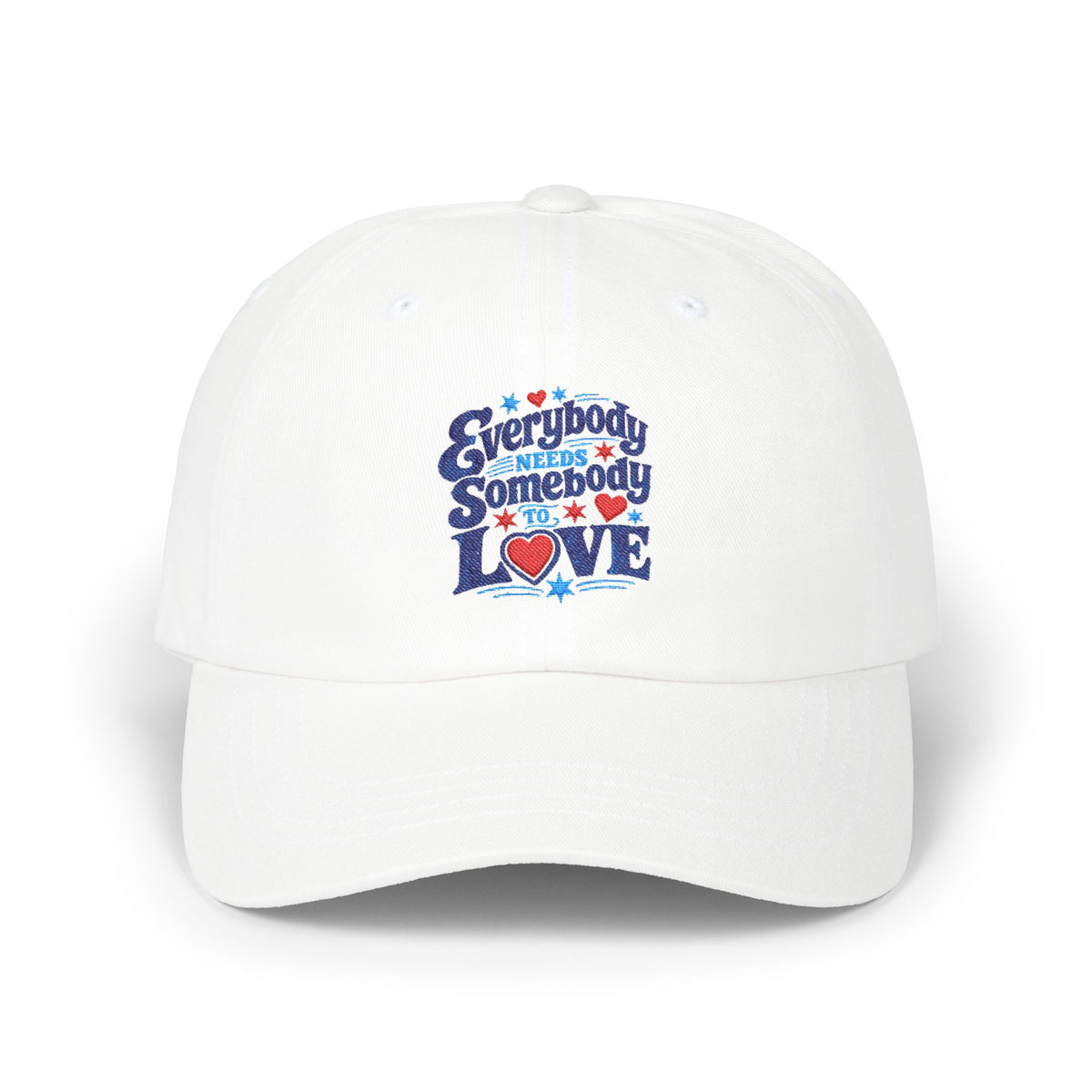 Everybody Somebody Love Dad Cap – Retro Heart Typography Baseball Hat