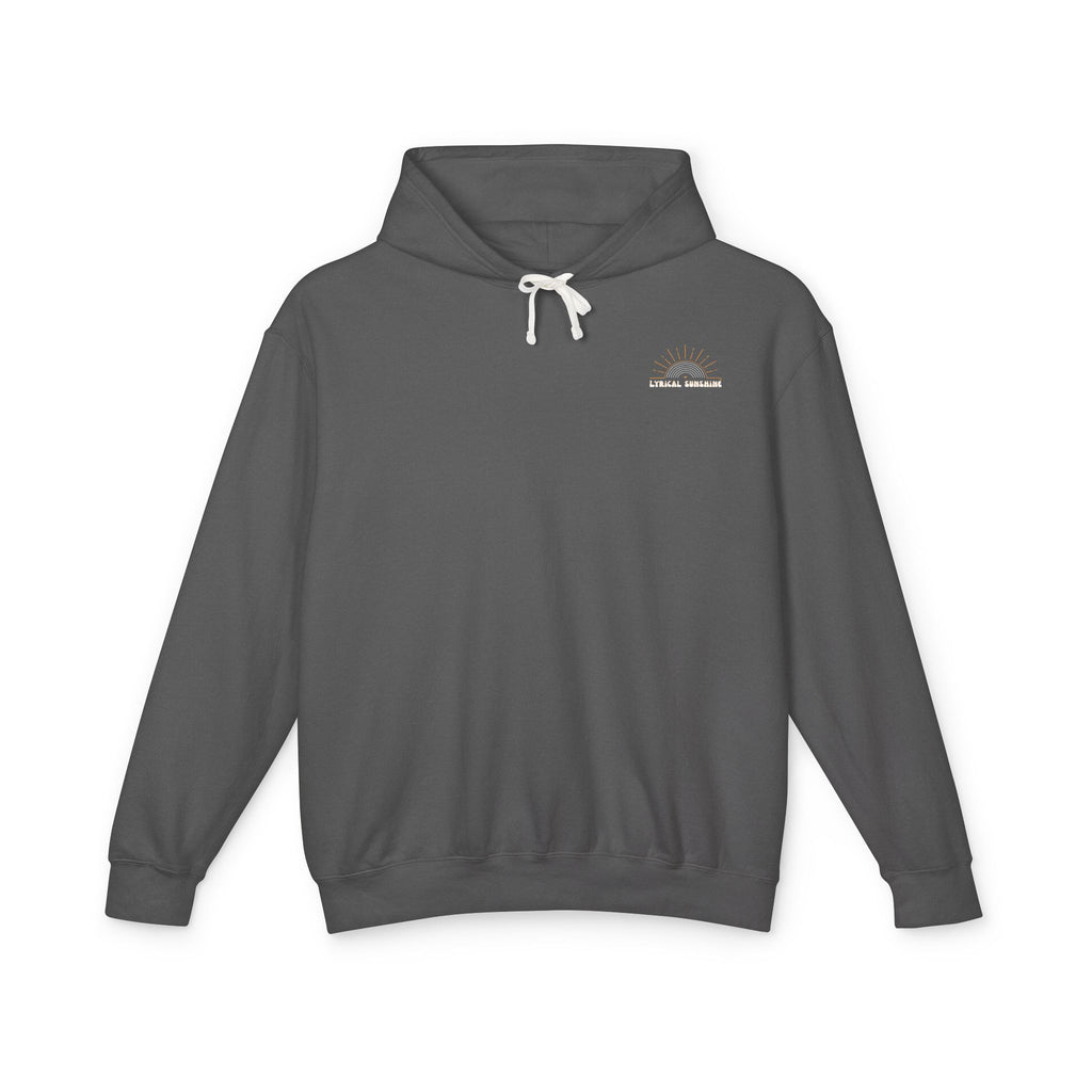 Lightweight Hoodie — “send a smile and show you care” Minimal Graphic