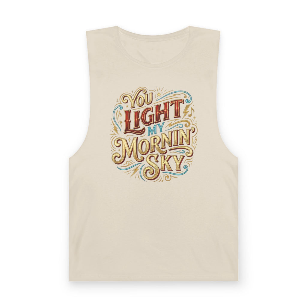 You Light My Mornin' Sky Tank Top — Vintage Hand-Lettered Love Graphic