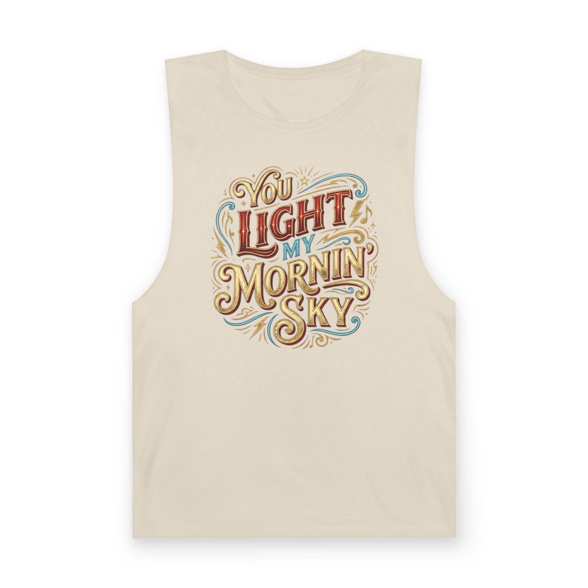 You Light My Mornin' Sky Tank Top — Vintage Hand-Lettered Love Graphic