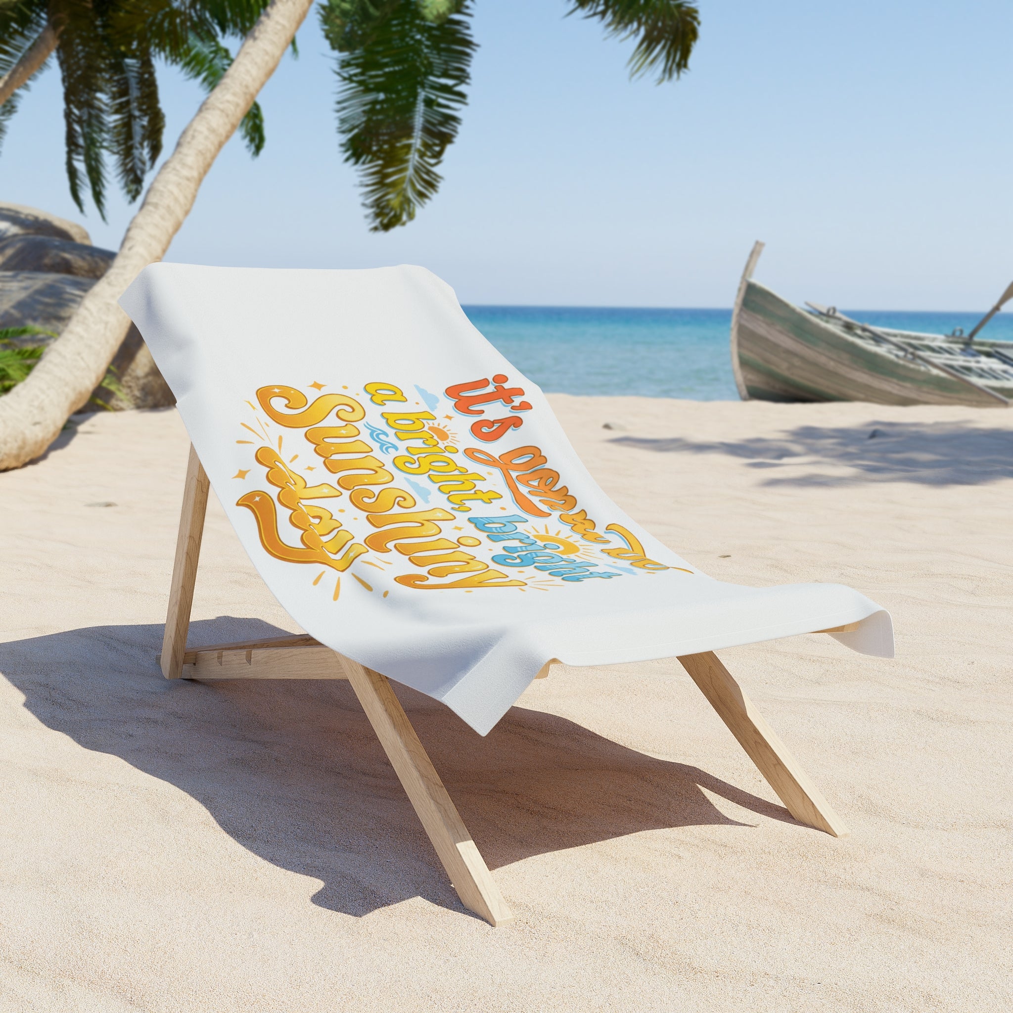 Bright Sunshiny Day Retro Beach Towel