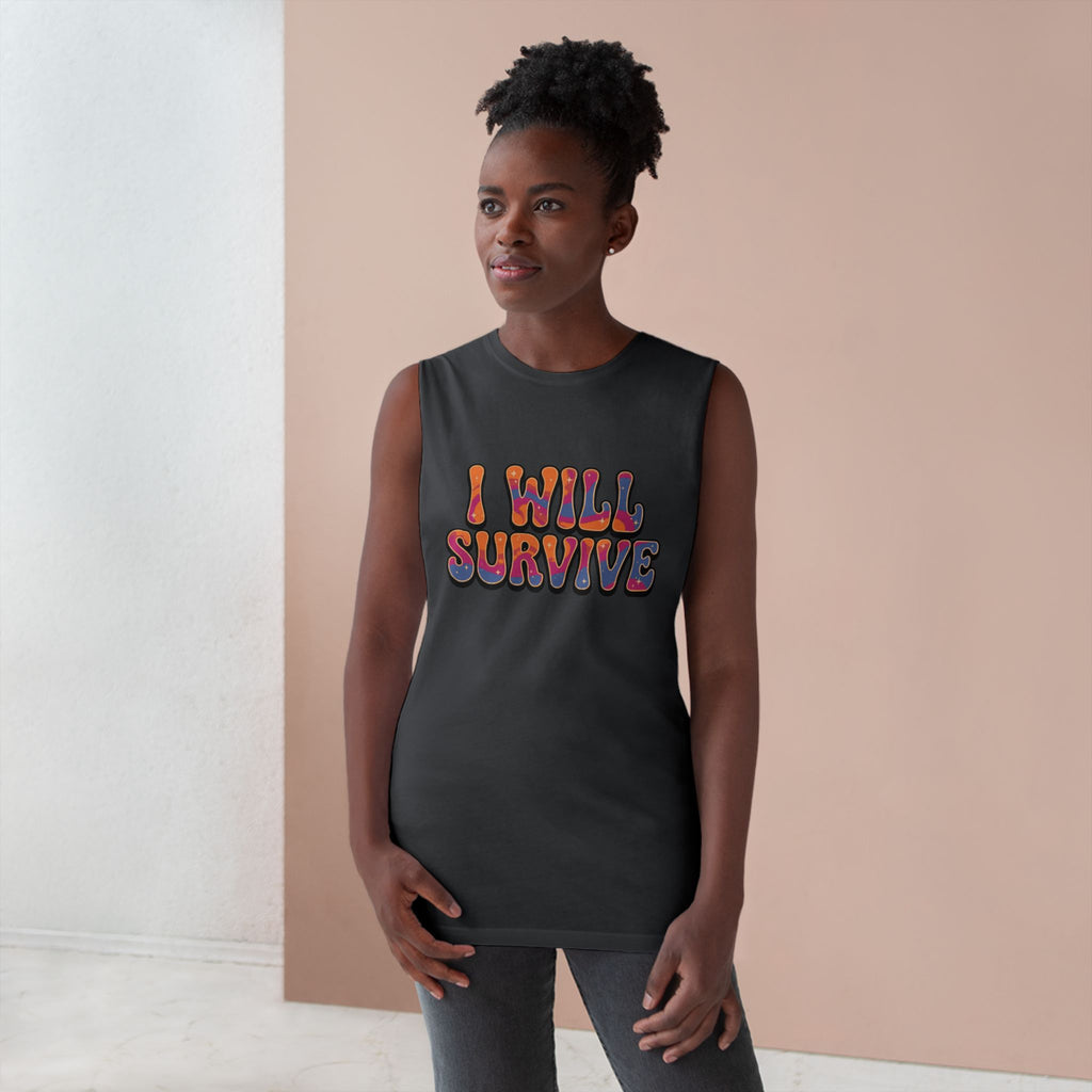 I Will Survive Graphic Tank — Retro Psychedelic Motivational Tank Top