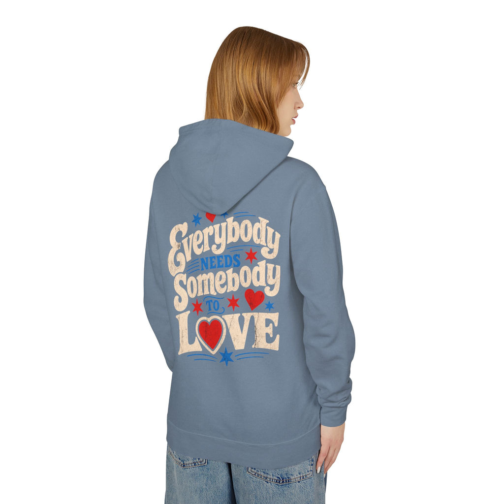 Everybody Needs Somebody to Love Hoodie — Retro Patriotic Love Graphic