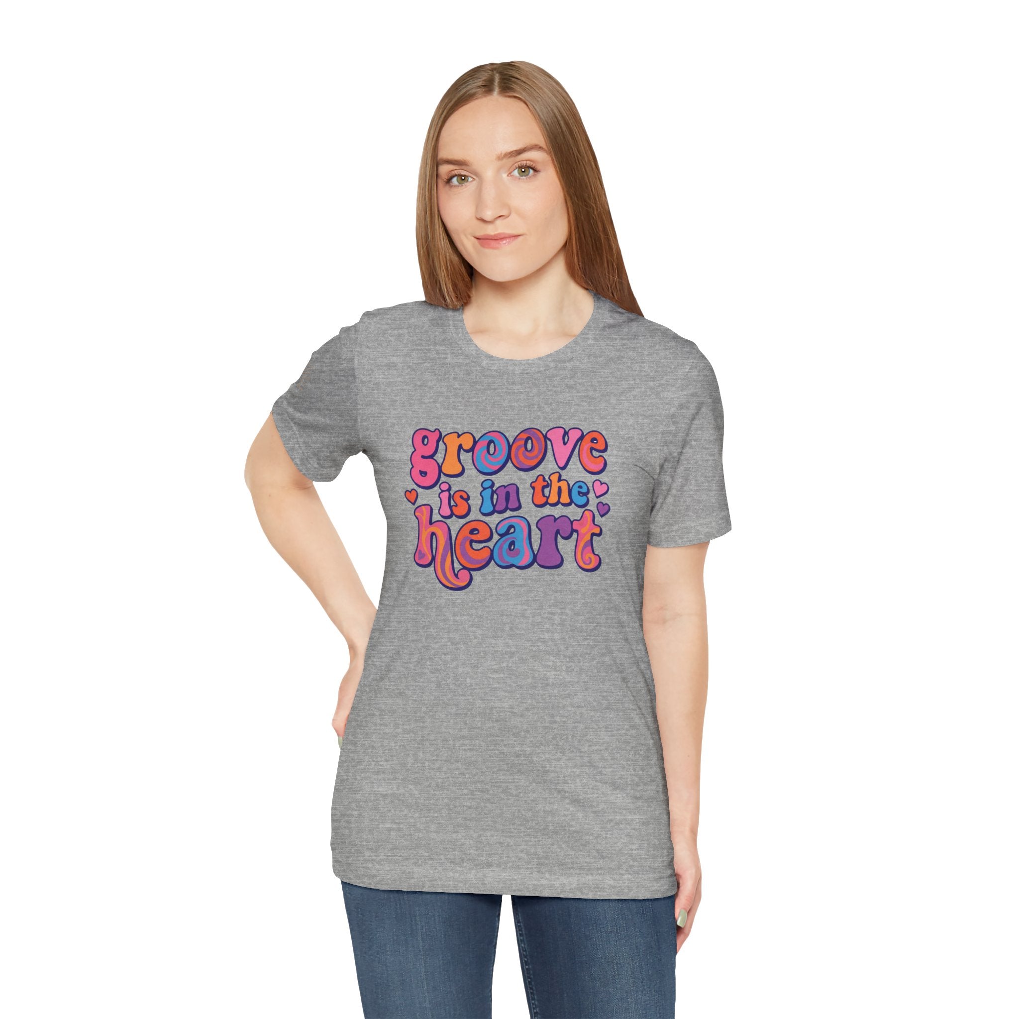Groove Is in the Heart T‑Shirt — Retro 70s Psychedelic Heart Graphic Tee