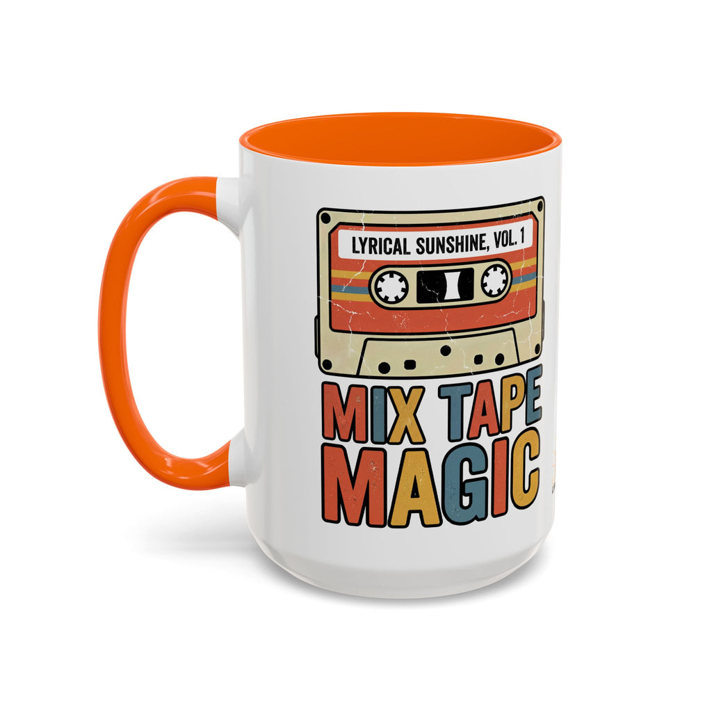 Mix Tape Magic Accent Coffee Mug — Retro Cassette 'Lyrical Sunshine, Vol. 1'
