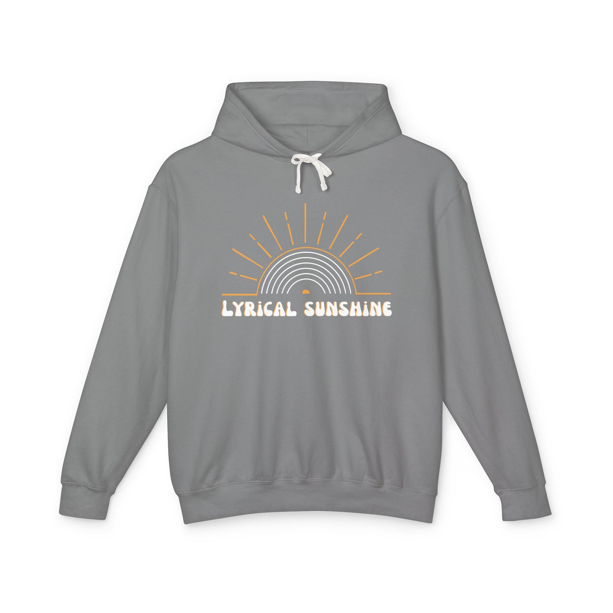 Lyrical Sunshine Hoodie Retro Sun Graphic Lightweight Hooded Sweatshirt