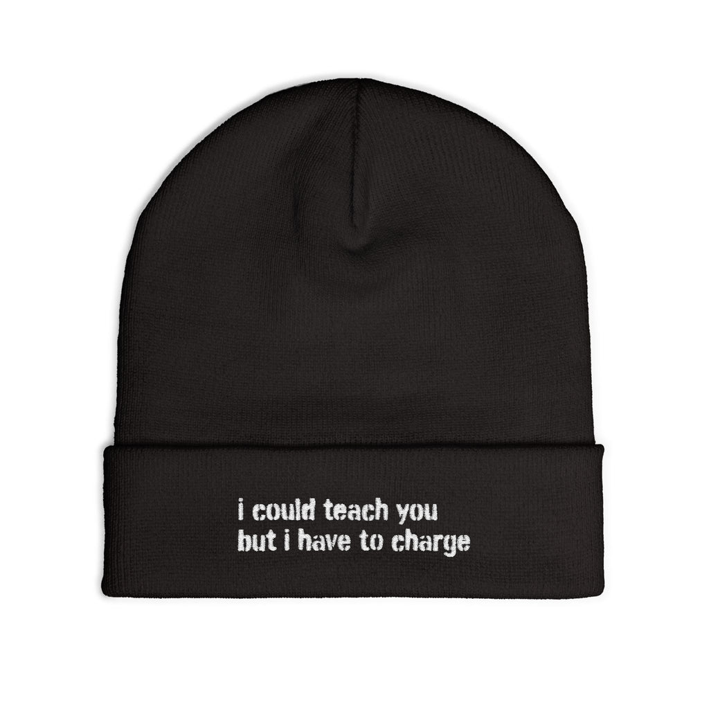 I Could Teach You Embroidered Knit Beanie
