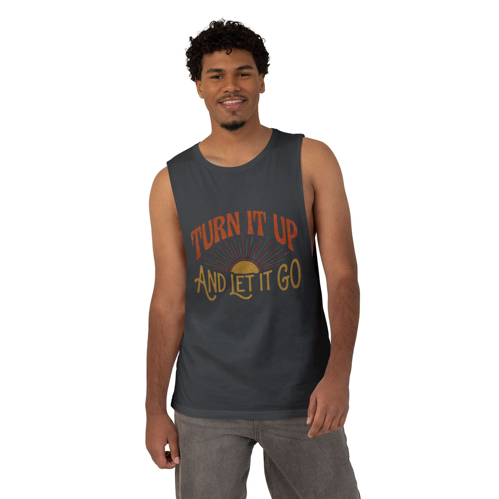 Turn It Up And Let It Go Tank Top – Retro Sunburst Music Vibe