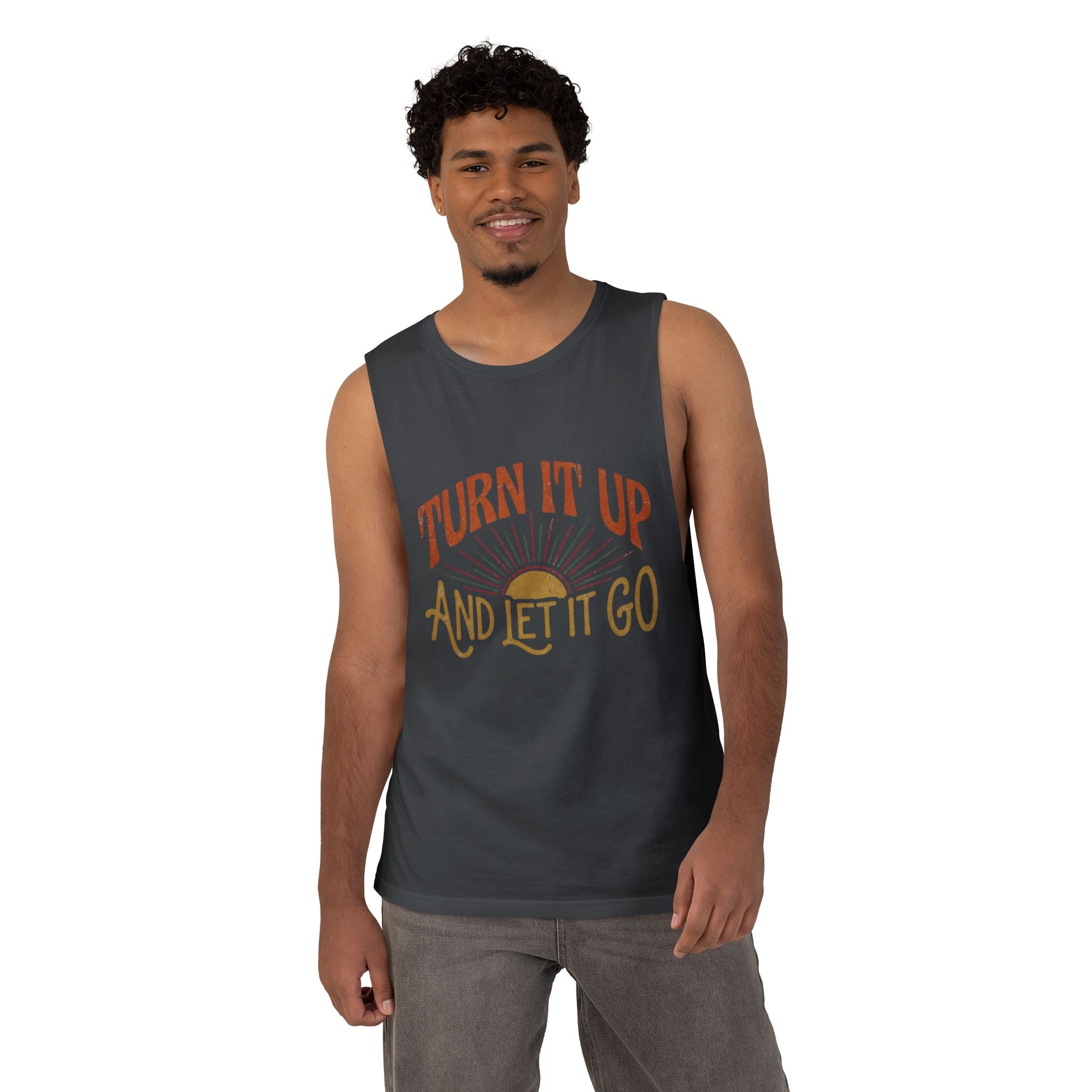 Turn It Up And Let It Go Tank Top – Retro Sunburst Music Vibe