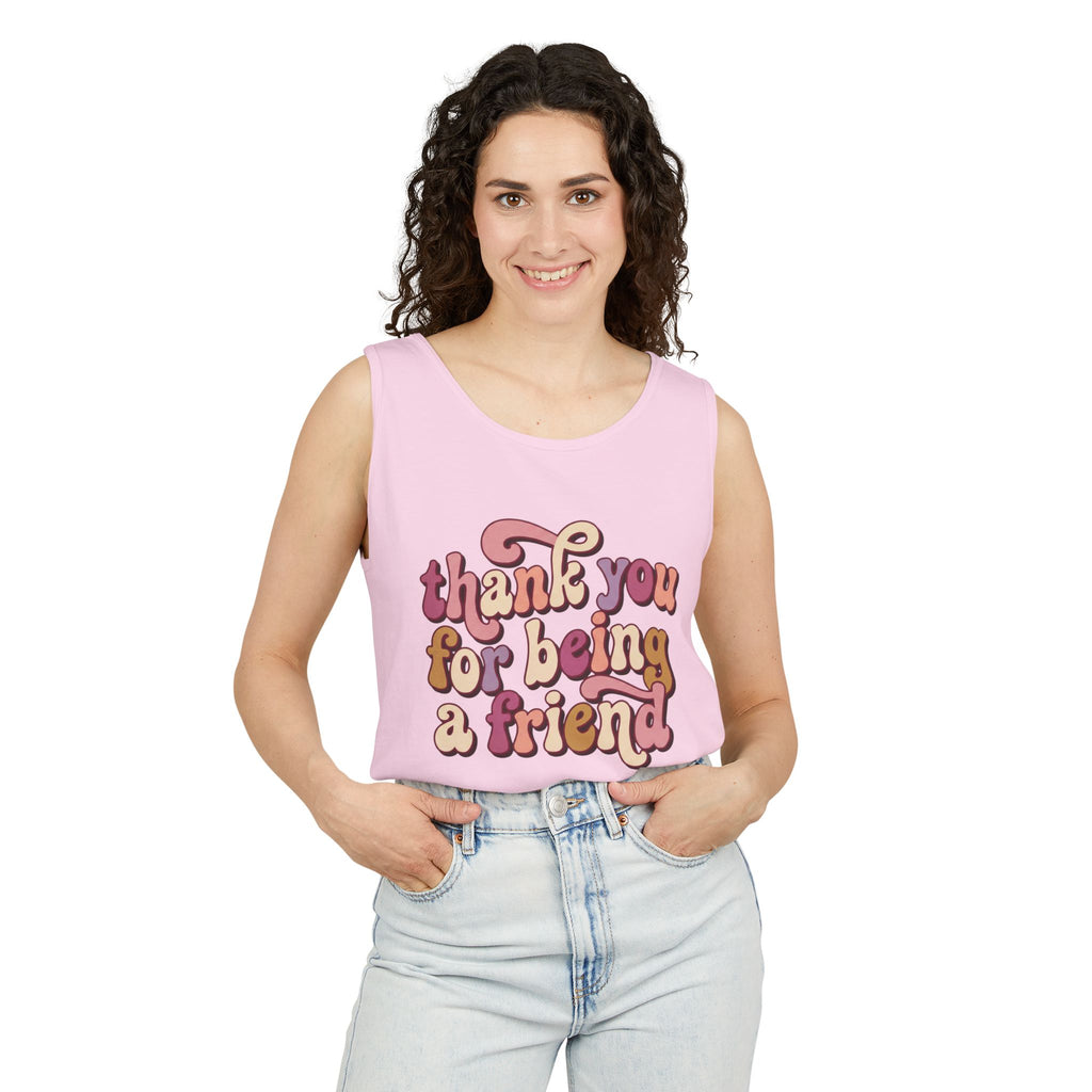 Friendship Tank Top — "Thank You for Being a Friend" Retro Graphic