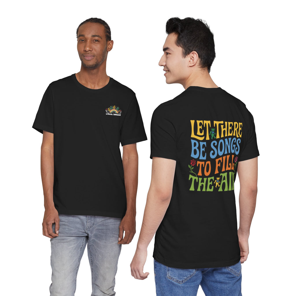 Let There Be Songs T‑Shirt — Retro Floral Music Quote Tee