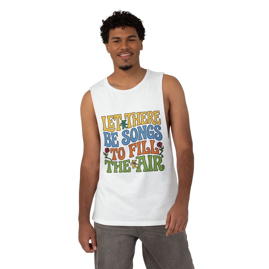 Barnard Tank — "Let There Be Songs to Fill the Air" Retro Floral Music Tank Top