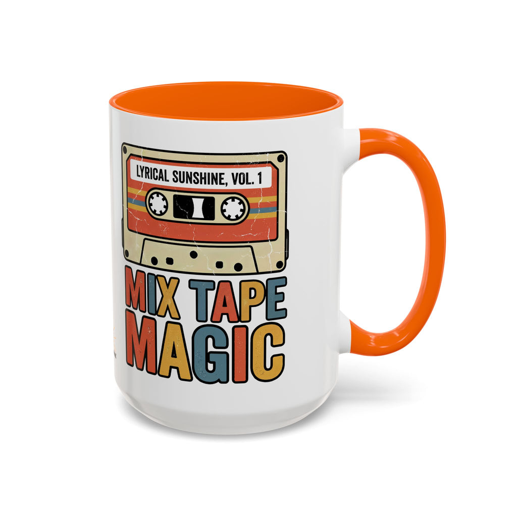 Mix Tape Magic Accent Coffee Mug — Retro Cassette 'Lyrical Sunshine, Vol. 1'