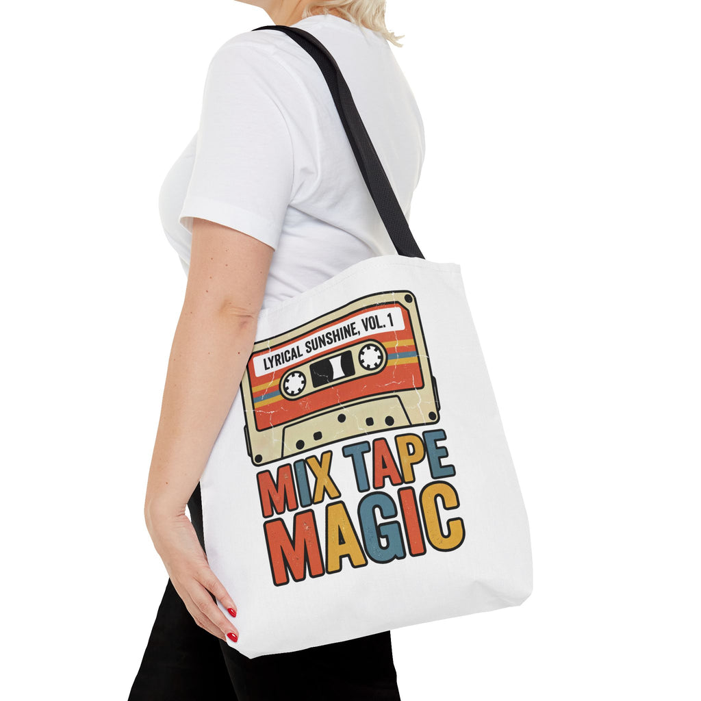 Retro 'Mix Tape Magic' Tote Bag — Vintage Cassette Music Lover Gift