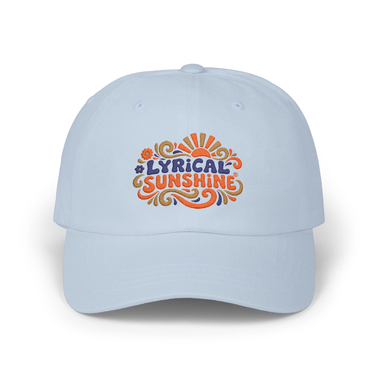 Lyrical Sunshine Dad Cap — Retro Floral Embroidered Baseball Hat
