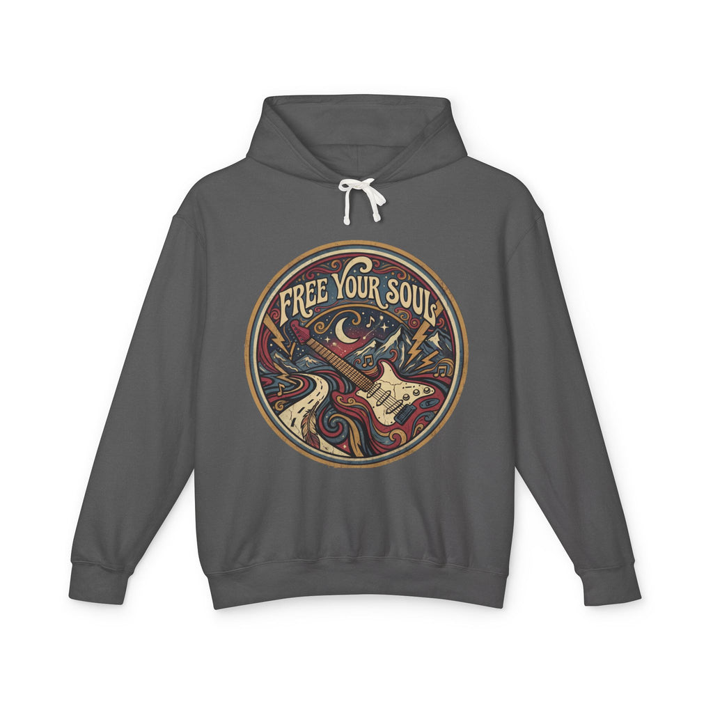 Free Your Soul Hoodie – Vintage Guitar Boho Music Graphic Sweatshirt