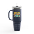 40oz Insulated Travel Mug — "Sunshine Daydream" Floral Stainless Tumbler