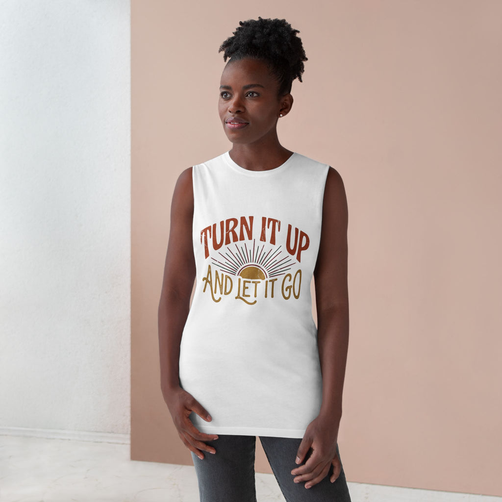 Turn It Up And Let It Go Tank Top – Retro Sunburst Music Vibe