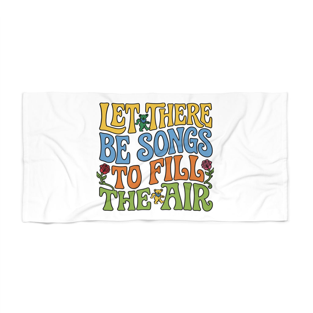 Beach Towel — "Let There Be Songs to Fill the Air" Retro Floral