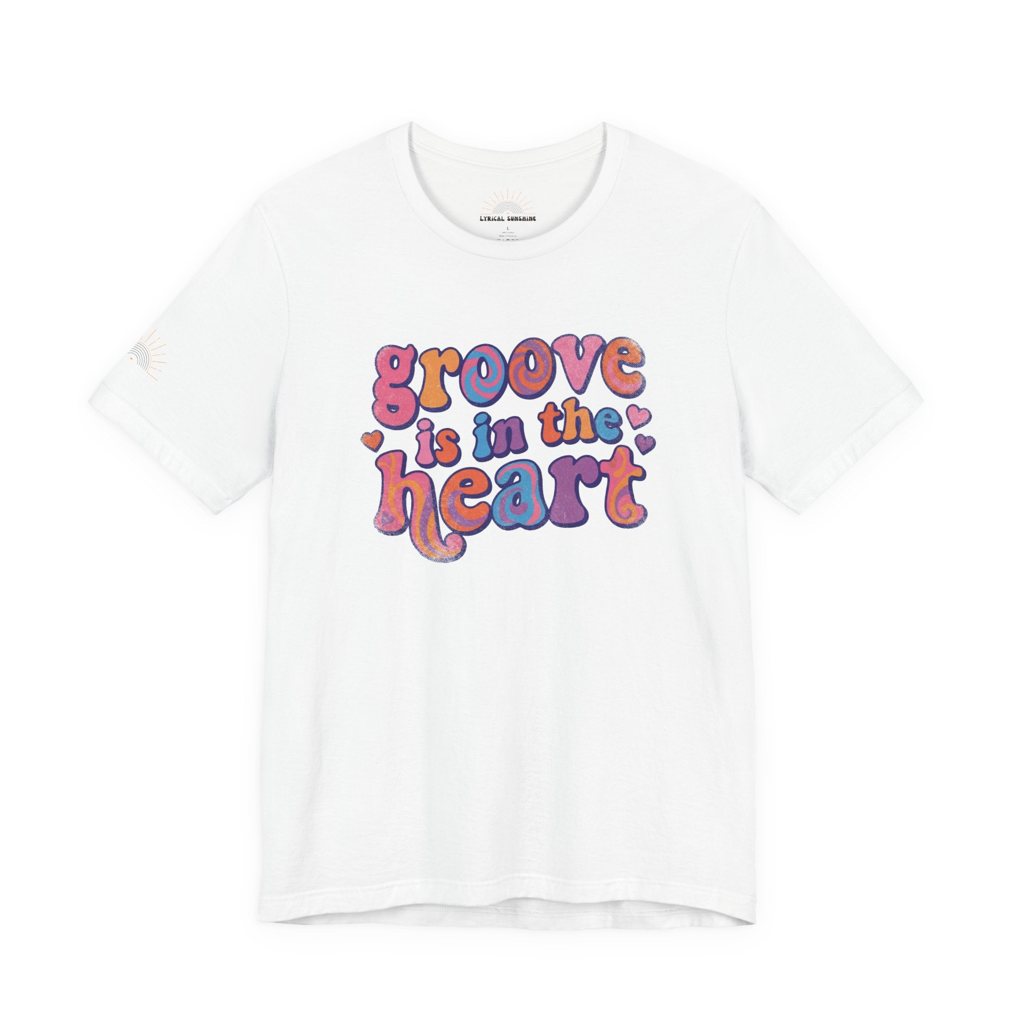 Groove Is in the Heart T‑Shirt — Retro 70s Psychedelic Heart Graphic Tee