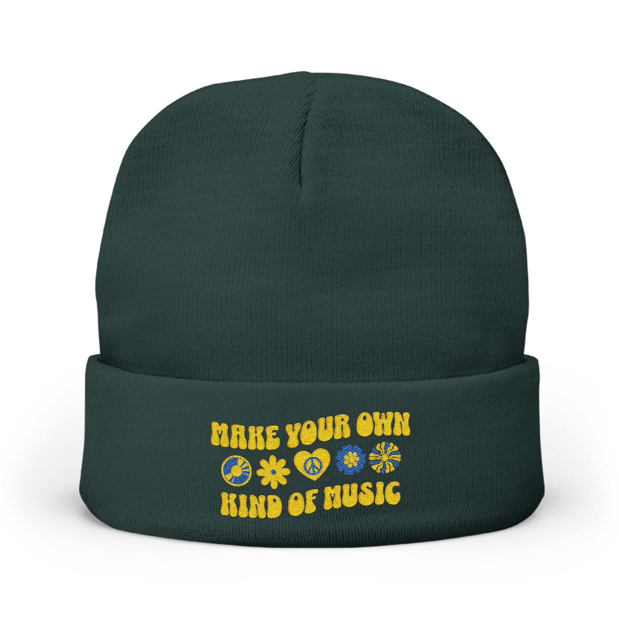 Make Your Own Kind of Music Embroidered Knit Beanie