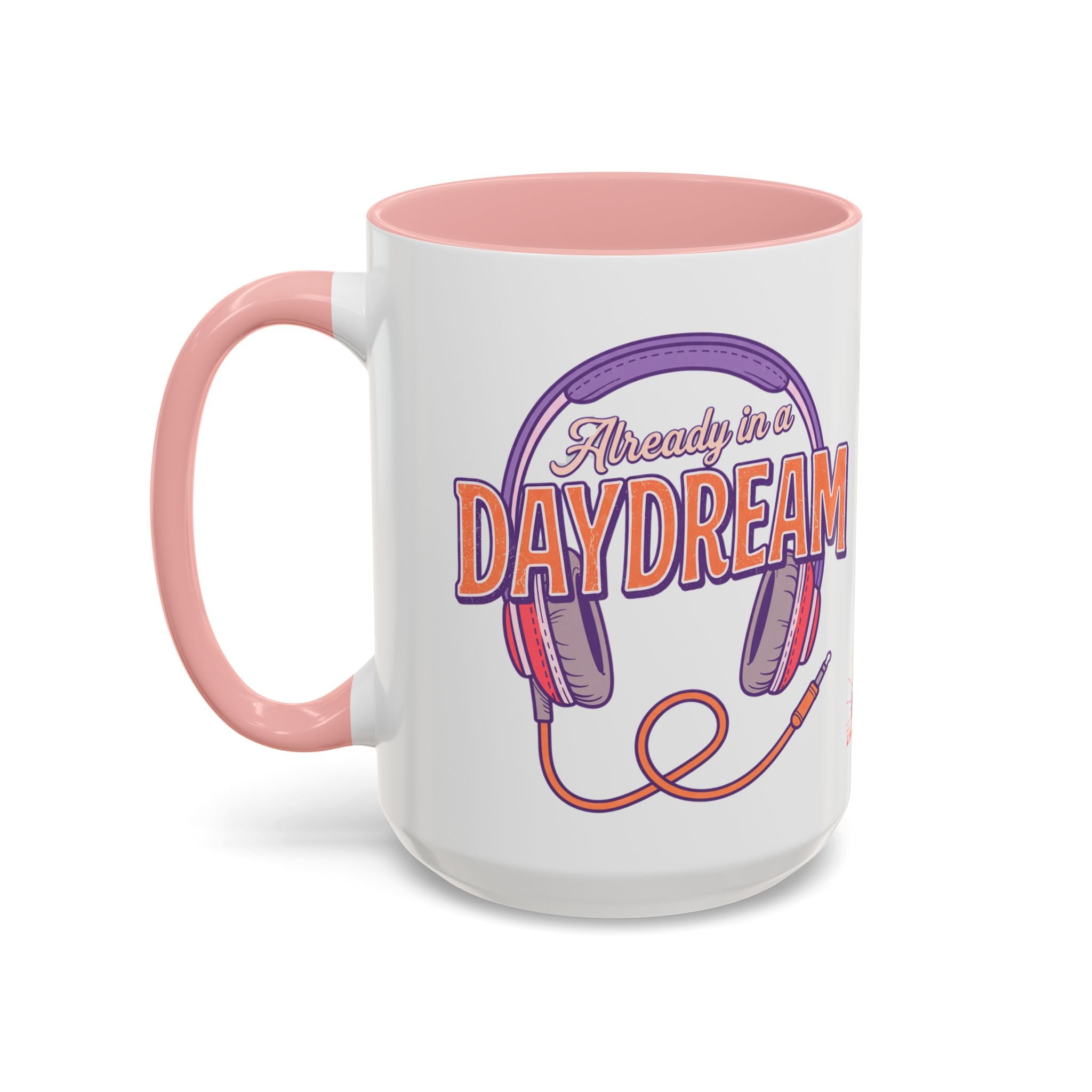 Accent Coffee Mug — "Already in a Daydream" Headphones Design (11/15oz)