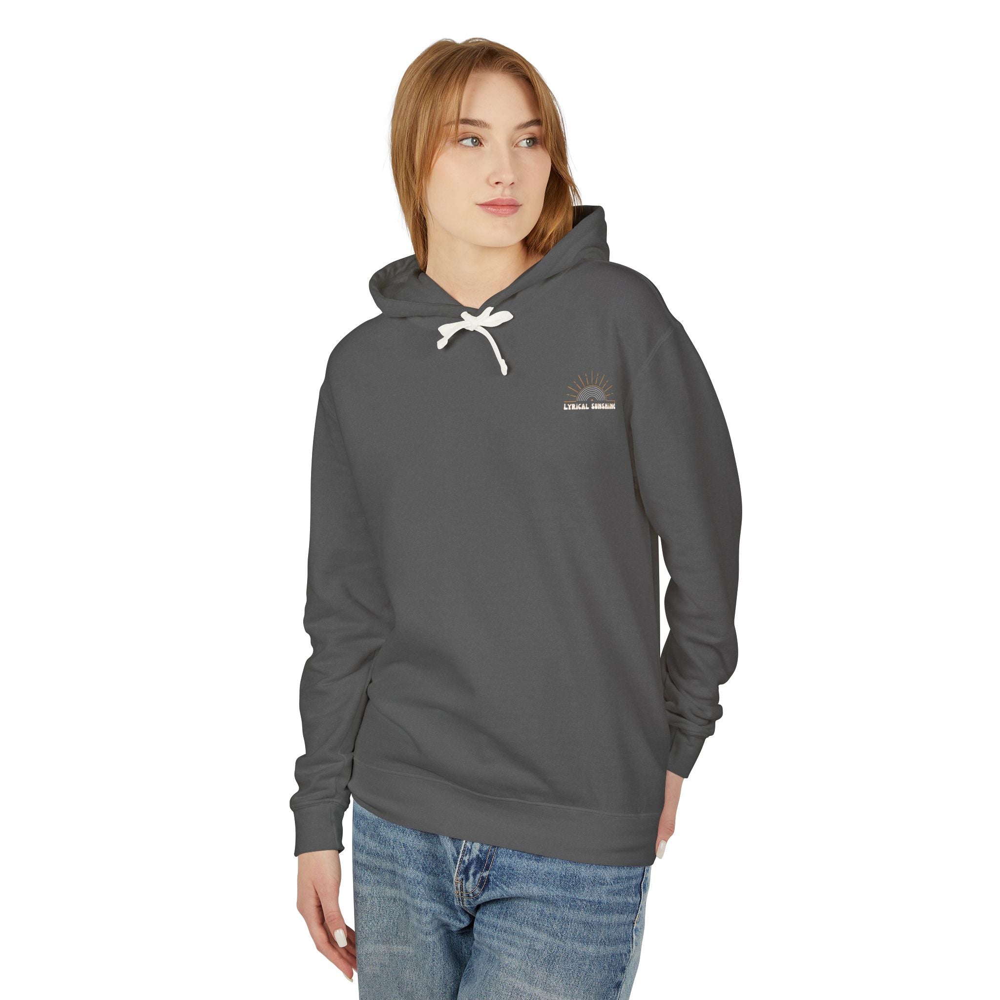Lightweight Hoodie — “send a smile and show you care” Minimal Graphic