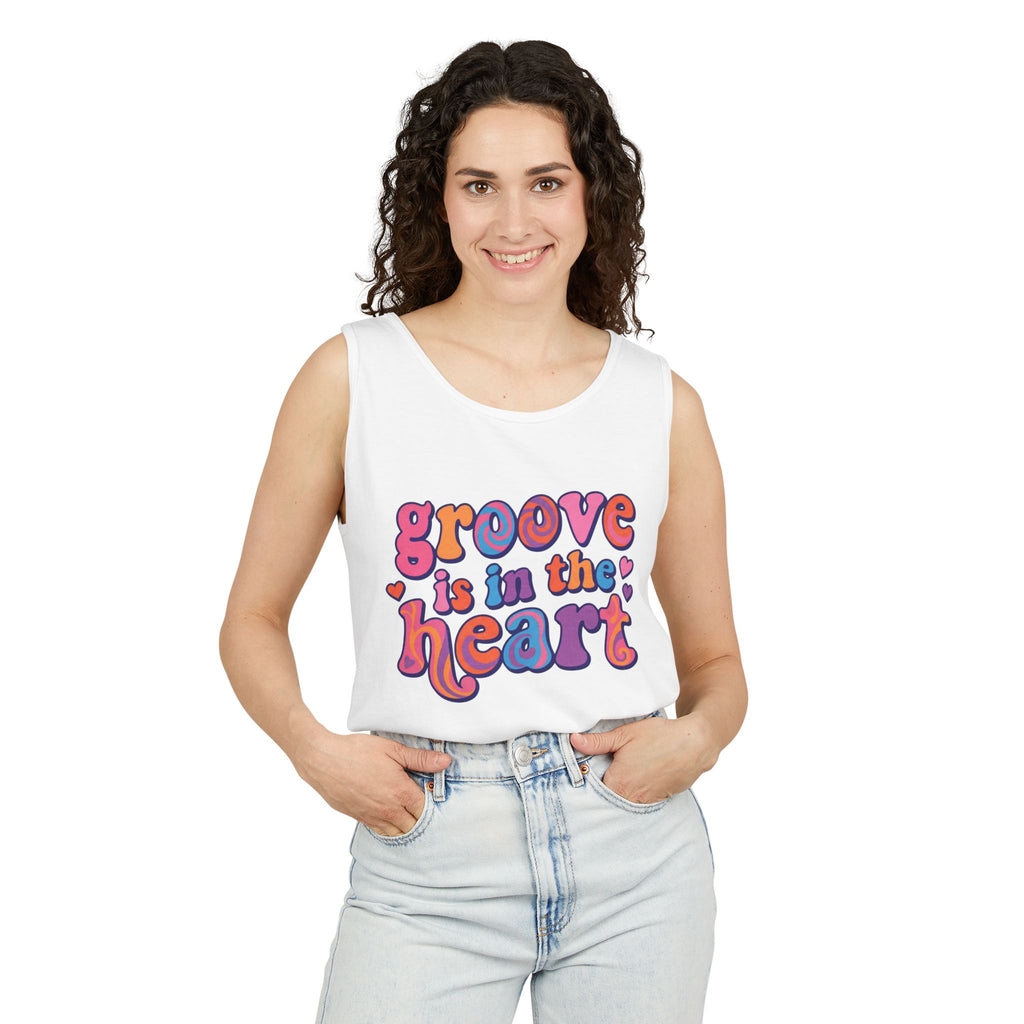 Retro "Groove Is in the Heart" Graphic Tank Top
