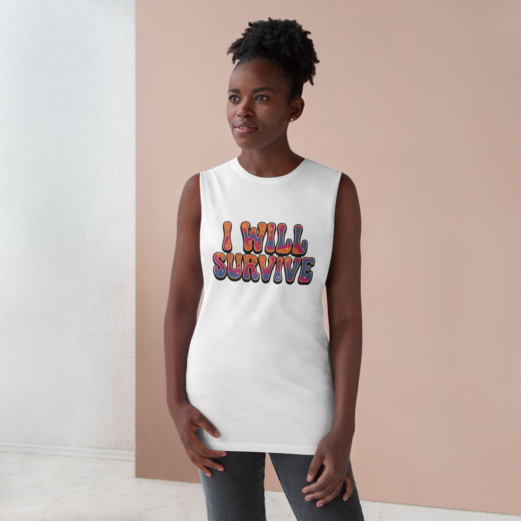 I Will Survive Graphic Tank — Retro Psychedelic Motivational Tank Top
