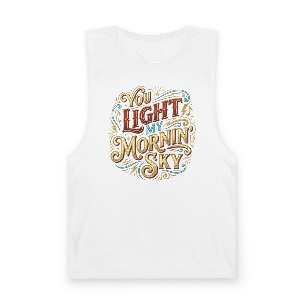You Light My Mornin' Sky Tank Top — Vintage Hand-Lettered Love Graphic