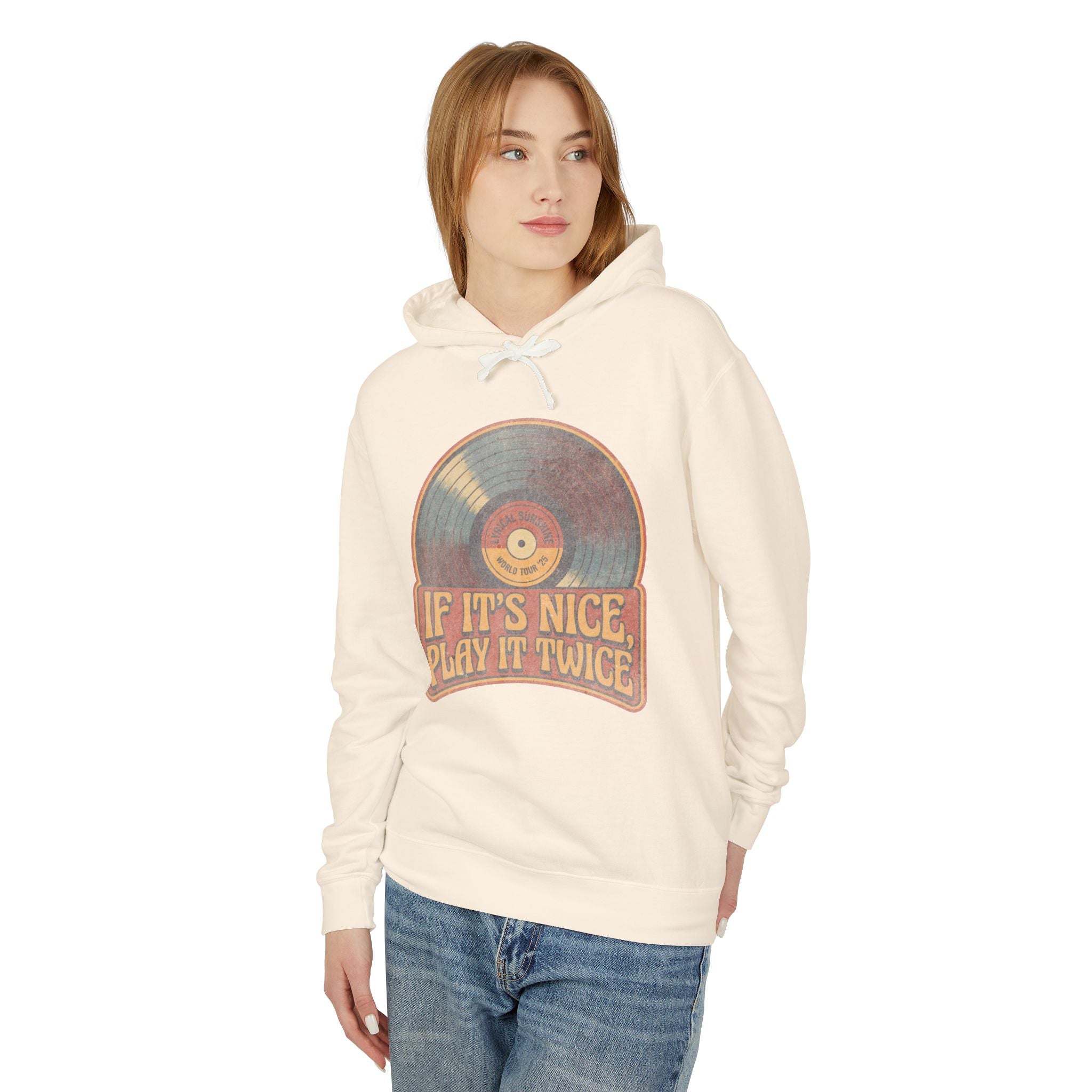 Vinyl Record Hoodie — "If It's Nice, Play It Twice" Retro Music Sweatshirt